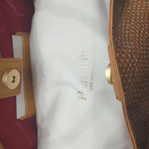 HAMMITT Oliver Medium Gold Apricot snake Shoulder Purse Handbag Pumpkin FALL NEW - Picture 8 of 11